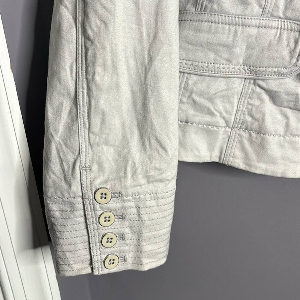 White House Black Market Cream Button-Front Blazer Jacket - Picture 4 of 7